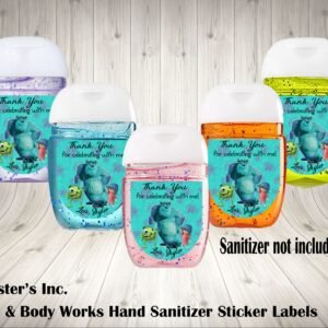 Monsters Inc Bath and Body Works Hand Sanitizer Sticker Labels