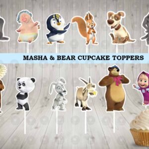 Masha and Bear Fun Cupcake Toppers