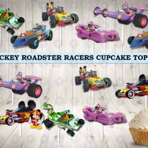 Mickey Roadsters Racers Fun Colorful Cupcake Toppers