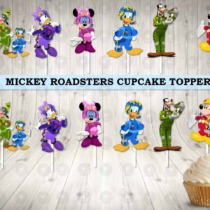 Mickey Roadsters Fun Colorful Cupcake Toppers