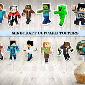 Minecraft Boys Fun Colorful Cupcake Toppers
