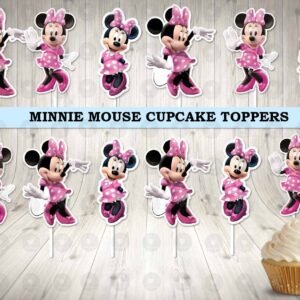 Minnie Mouse Pink Colorful Fun Cupcake Toppers