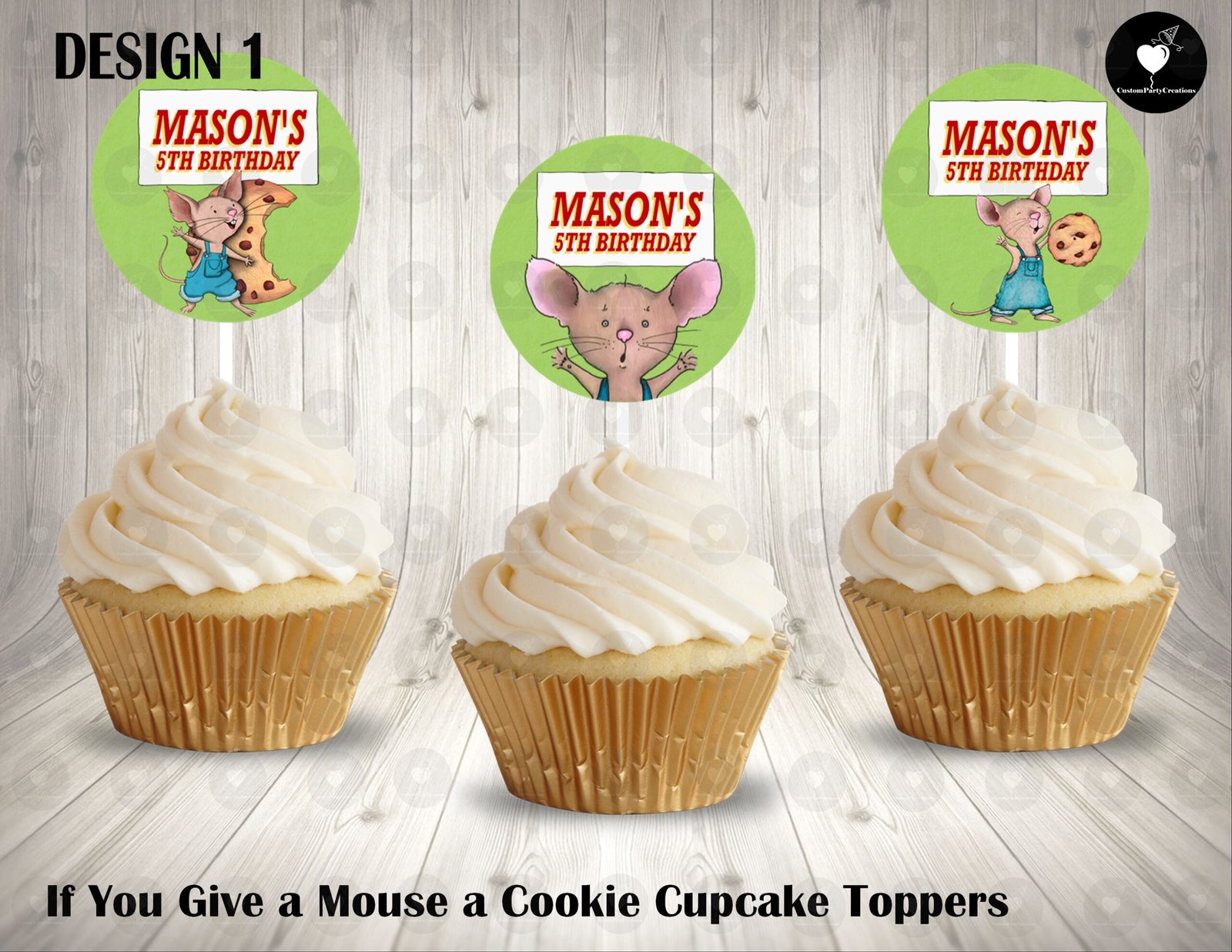 If You Give a Mouse a Cookie Round Cupcake Toppers 1 If You Give a Mouse a Cookie Round Cupcake Toppers