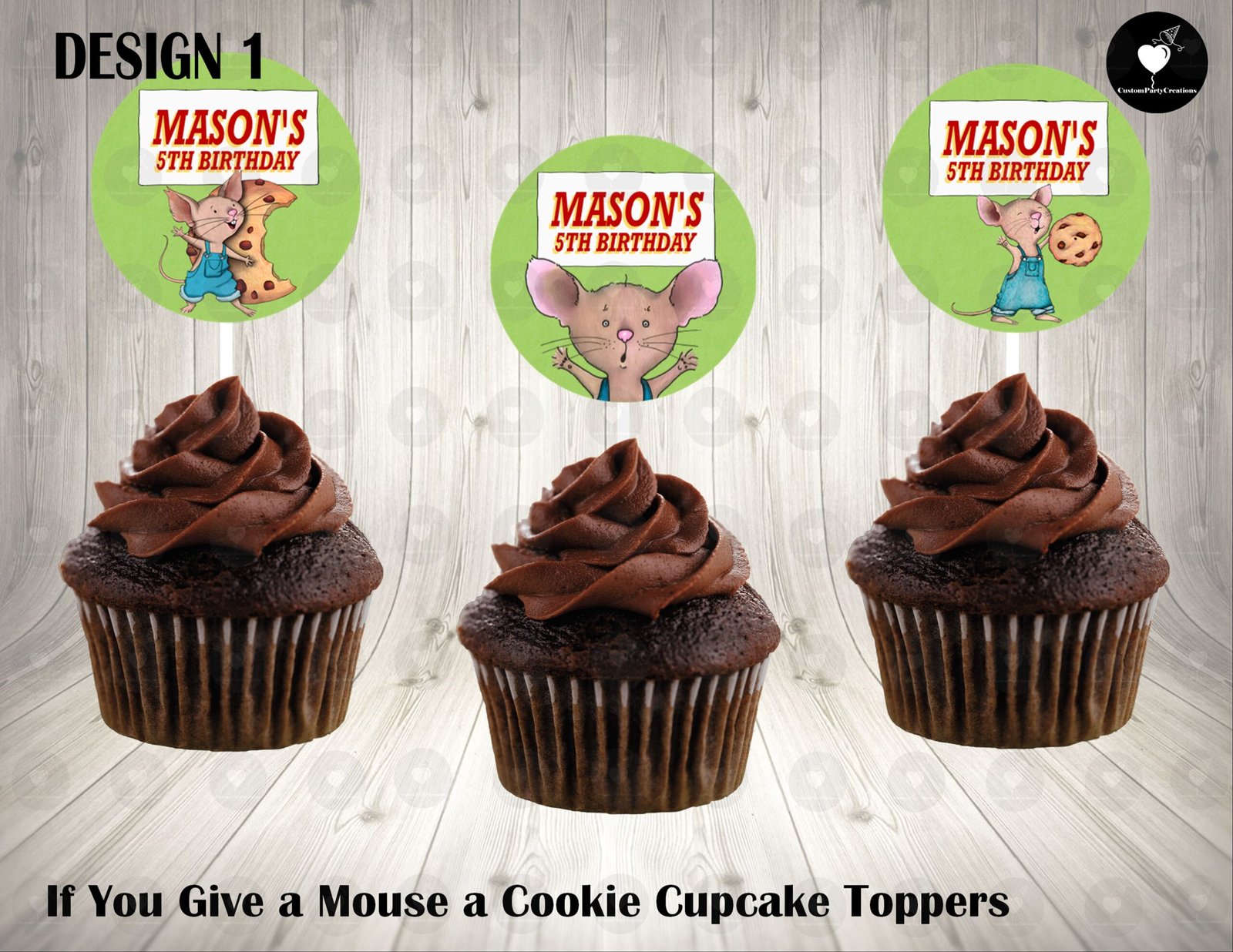 If You Give a Mouse a Cookie Round Cupcake Toppers 2 If You Give a Mouse a Cookie Round Cupcake Toppers