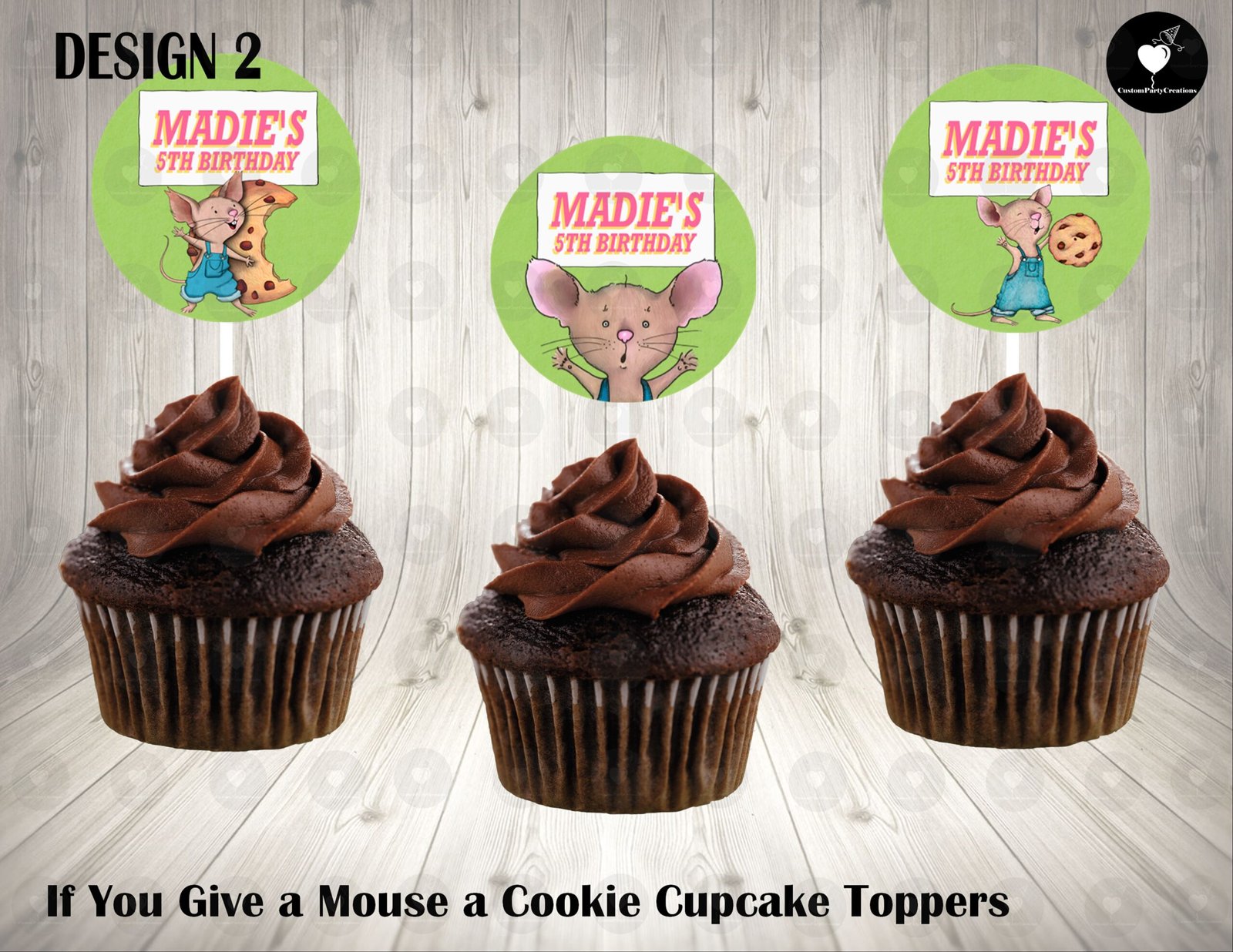 If You Give a Mouse a Cookie Round Cupcake Toppers 4 If You Give a Mouse a Cookie Round Cupcake Toppers