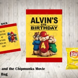 Alvin and the Chipmunks Movie Chip Bag Personalized DIGITAL FILE ONLY