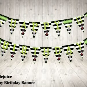 Beetlejuice Scary Birthday Party Banner