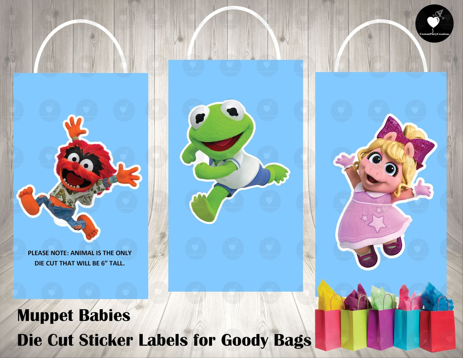 Muppet Babies Die Cut Goody Bag Labels 1 Muppet Babies Die Cut Goody Bag Labels