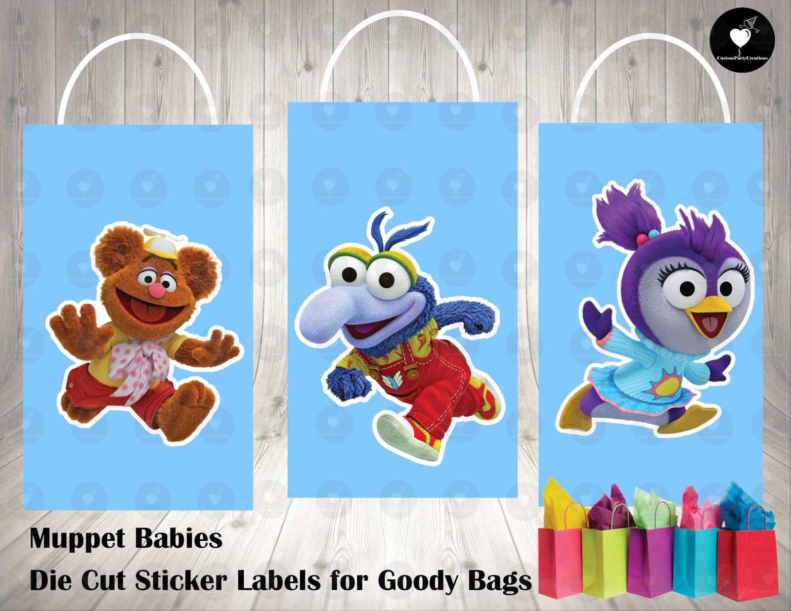 Muppet Babies Die Cut Goody Bag Labels 2 Muppet Babies Die Cut Goody Bag Labels