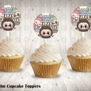 Labubu Round Cupcake Toppers