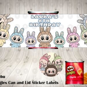 Labubu Pringles Can and Lid Labels