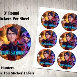 Troll Hunters 3 inch Round Thank You Stickers
