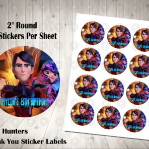 Troll Hunters 2 inch Colorful Round Thank You Stickers