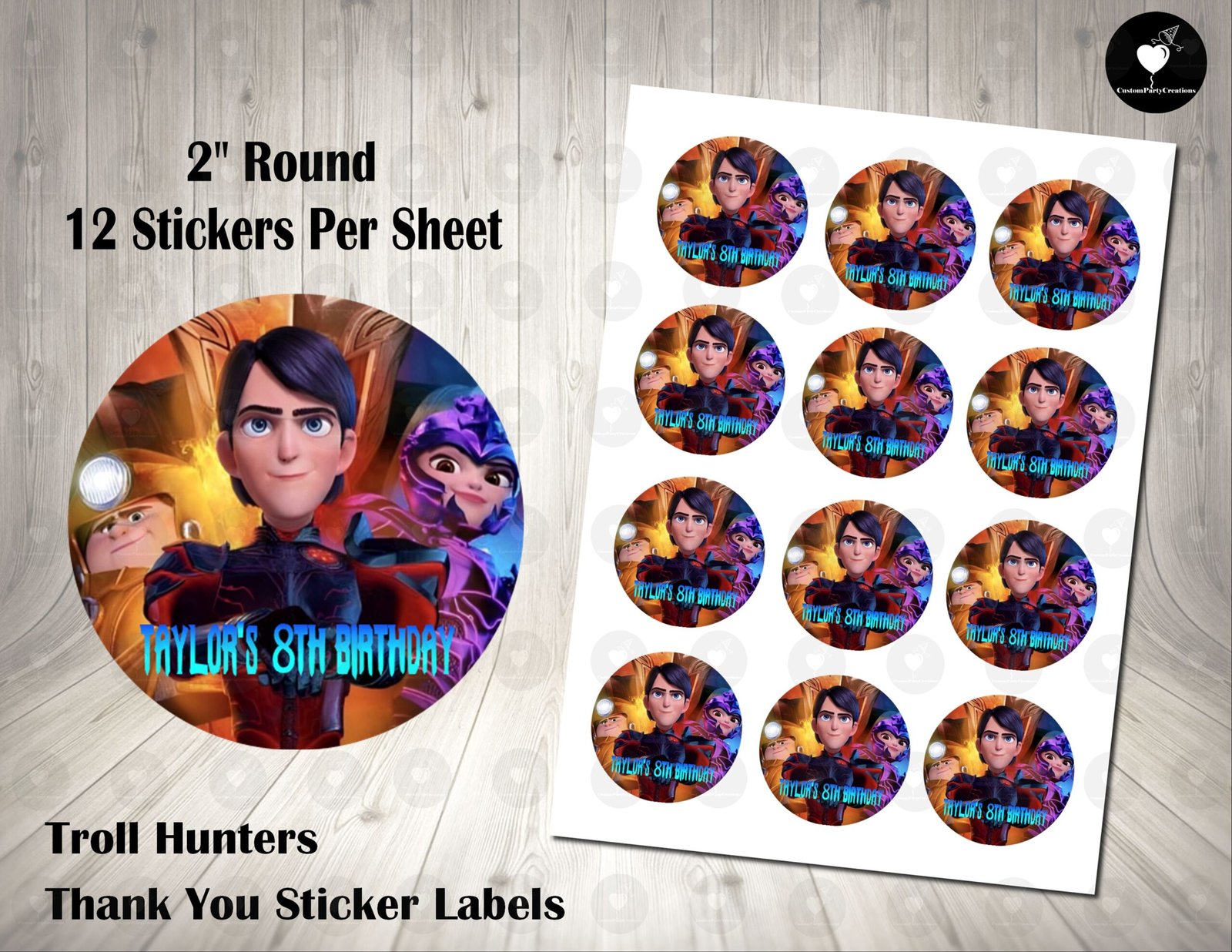 Troll Hunters 2 inch Colorful Round Thank You Stickers 1 Troll Hunters 2 inch Colorful Round Thank You Stickers