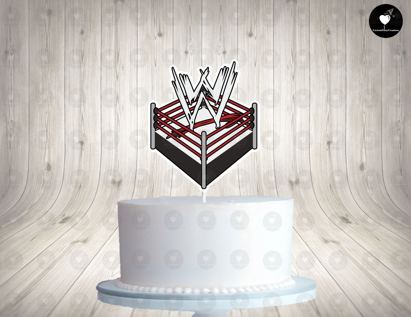 Custom Wrestling-Themed Cake Topper (Made to Order) 1 WWE Ring Cake Topper