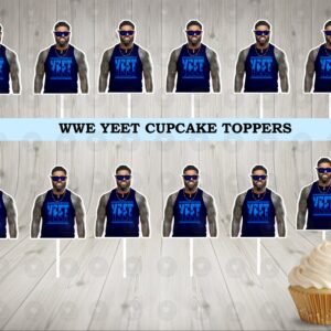 WWE Yeet Jay Uso Blue Cupcake Toppers